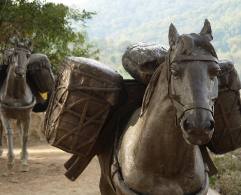 Bronze horse on Tea Horse Road, Yiwu