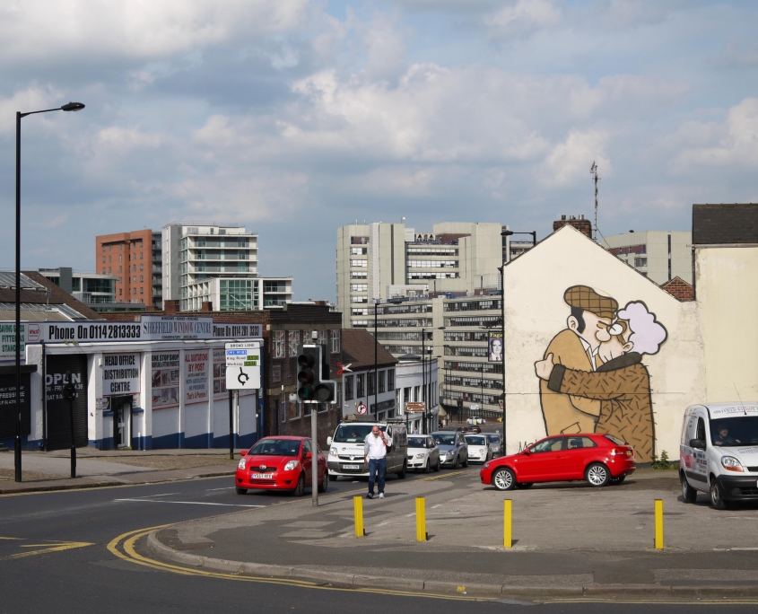 Pete McKee "The Snog" mural at Fagans Pub