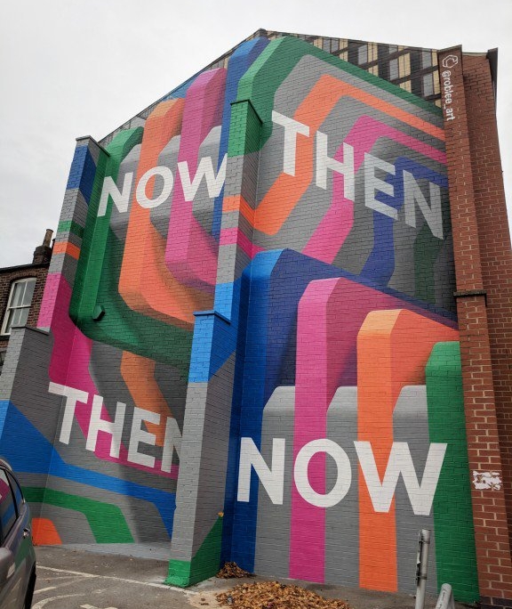 Kid Acne "Now Then" mural in Sheffield City Centre
