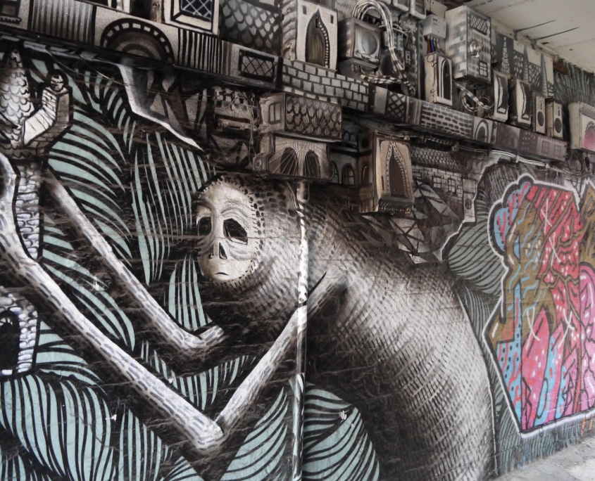 Phlegm mural in Sheffield