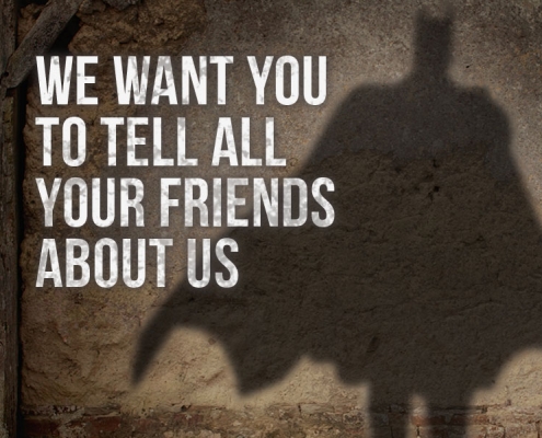 We want you to tell all your friends about us image