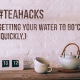 How to get boiling water to 80degC quickly - picture of teapot and cups